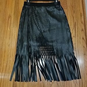Black TROUVE cut out fringe skirt (size xs)